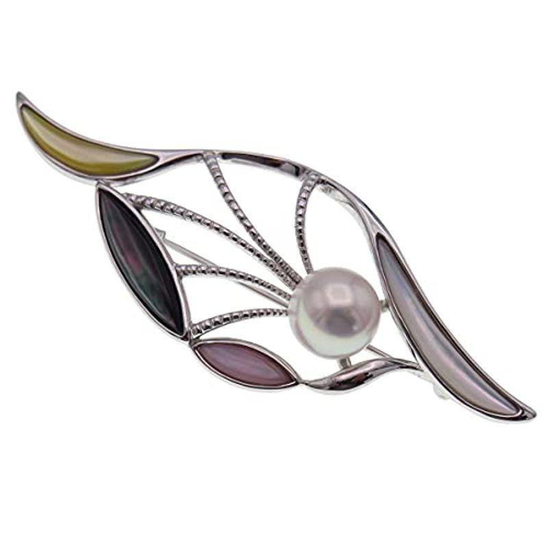 MPO アコヤ真珠ブローチ 約9.5mm ラウンド SV y-b-172 約9.5mm 縦/約7cm 横/約2.5cm SV y-b-172