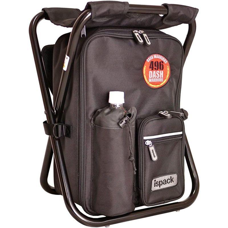 イスパック アウトドア 椅子付き リュック 2WAY ペットボトルポケット付き IS-4WD11 ブラック ナイロン アウトドア 椅子付き リュック 2WAY ペットボトルポケット付き IS 4WD11 ブラック