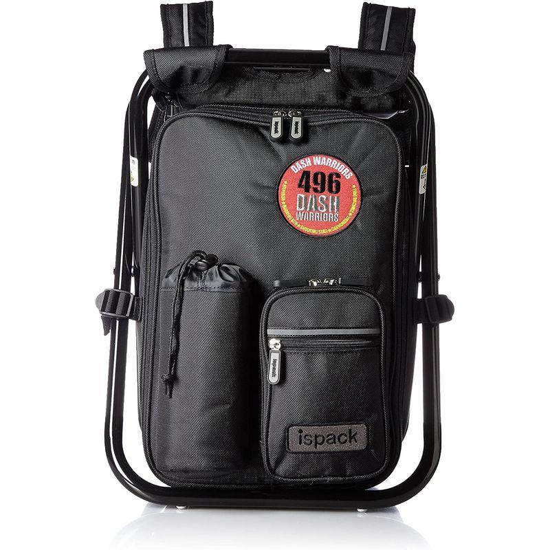 イスパック アウトドア 椅子付き リュック 2WAY ペットボトルポケット付き IS-4WD11 ブラック ナイロン アウトドア 椅子付き リュック 2WAY ペットボトルポケット付き IS 4WD11 ブラック