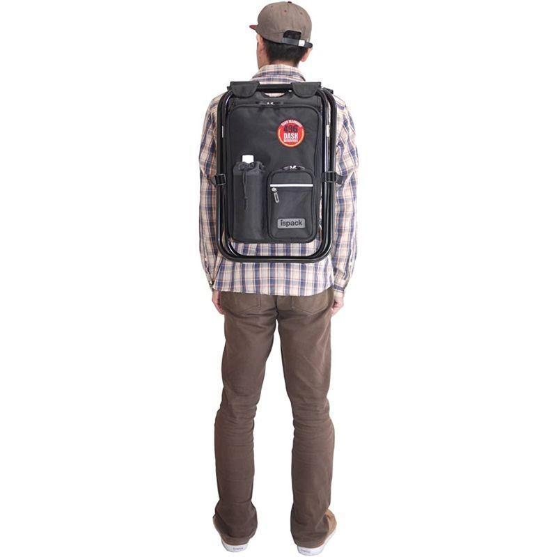 イスパック アウトドア 椅子付き リュック 2WAY ペットボトルポケット付き IS-4WD11 ブラック ナイロン アウトドア 椅子付き リュック 2WAY ペットボトルポケット付き IS 4WD11 ブラック