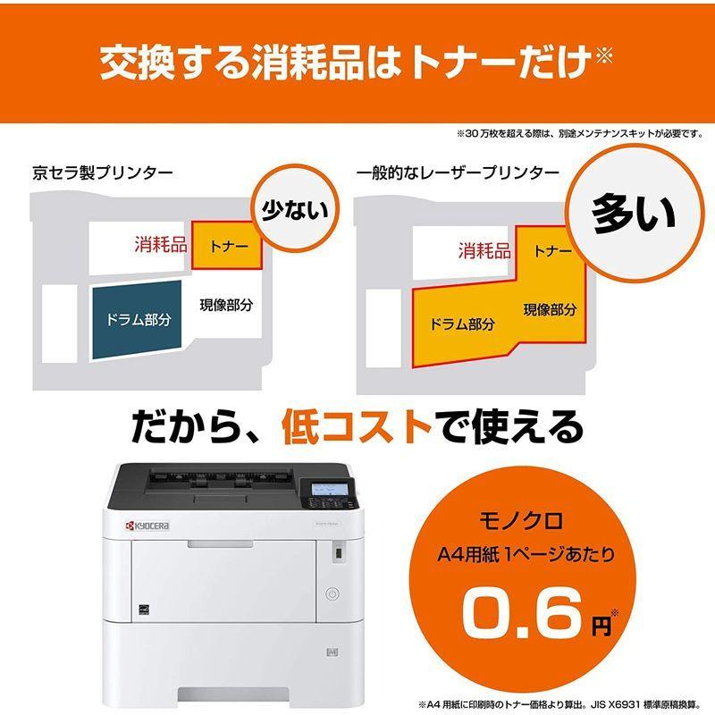 匿名配送 京セラ レーザープリンター A4モノクロ ECOSYS P3145dn/45PPM/両面印刷/有線LAN/USB W380×D410×H28 【OCQ1509430629】(54535円)