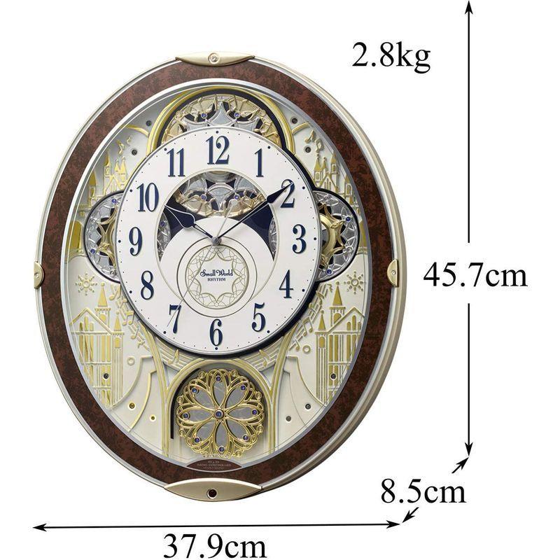 リズム(RHYTHM) 掛け時計 茶色 (木目) 45.7x37.9x8.5cm 電波時計