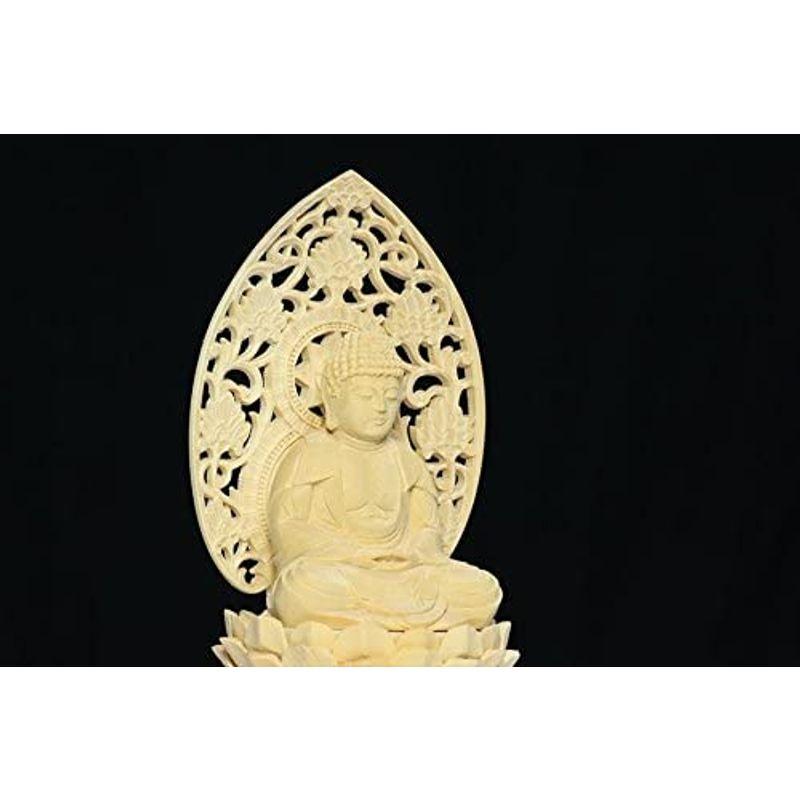 仏像 3寸 釈迦如来坐像 蓮華座 丸台 白木 曹洞宗 ご本尊 仏具 大佛師