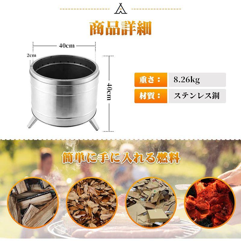 中古品 二次燃焼 大型 ウッドストーブ 直径44cm 折りたたみ式足 ロストル/焼き網付き 完全燃焼 コンロ 組み立ていらず フレイムストーブ アウ 【2988750432】(17862円)