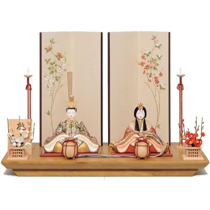 [大特価] 一秀 雛人形 木目込み 親王飾り 桃山雛 18号 正絹 H-47 【MYK1841643947】(66539円)