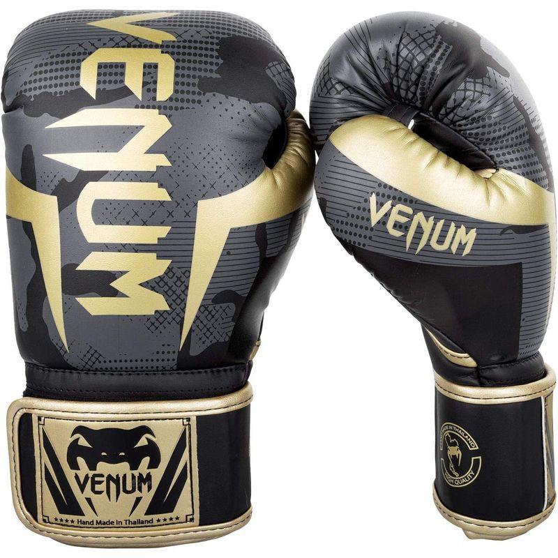 Venum Elite ボクシンググローブ ダーク迷彩/ゴールド 12オンス ボクシンググローブ Elite ダーク迷彩/ゴールド 12オンス