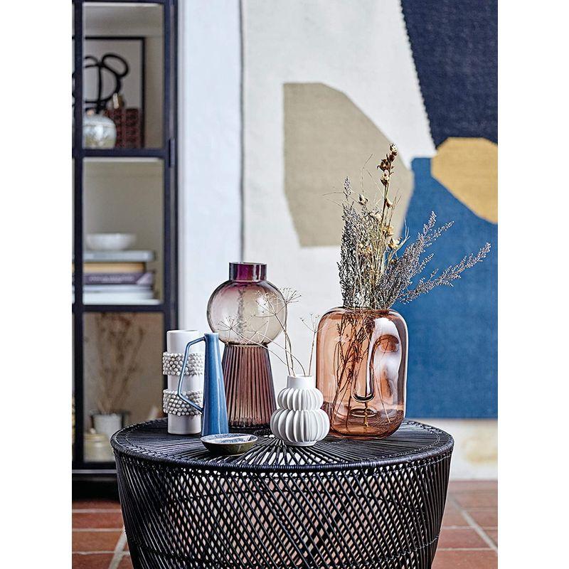 【超美品】 Bloomingville ハンドメイド 5インチ H ストーンウェア ハーフサークルプリーツデザイン 花瓶 ホワイト 【F2268337095】(13557円)