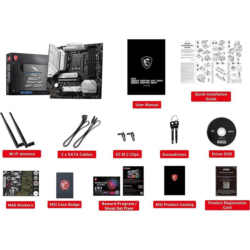 【即購入⭕️】 MSI MAG B660M MORTAR WIFI DDR4 マザーボード Micro-ATX Intel B660チップセット搭載 MB5 【I2296510999】(13726円)