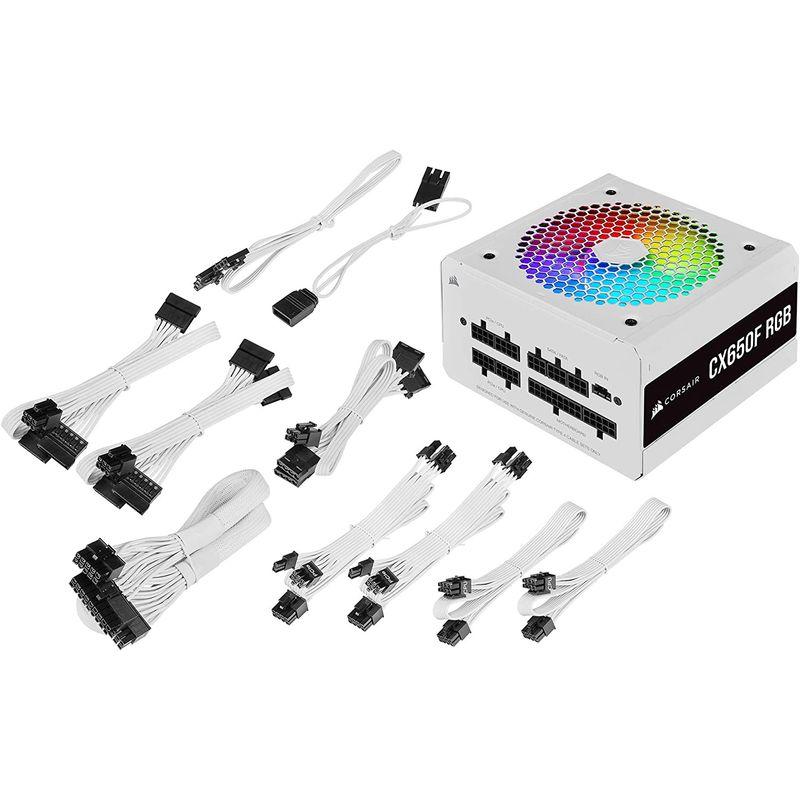 Corsair CX650F RGB -White- 650W フルモジュラー式 PC電源ユニット 80PLUS Bronze CP-902 80PLUS CX650F RGB White 650W フルモジュラー式 PC電源ユニット Bronze CP