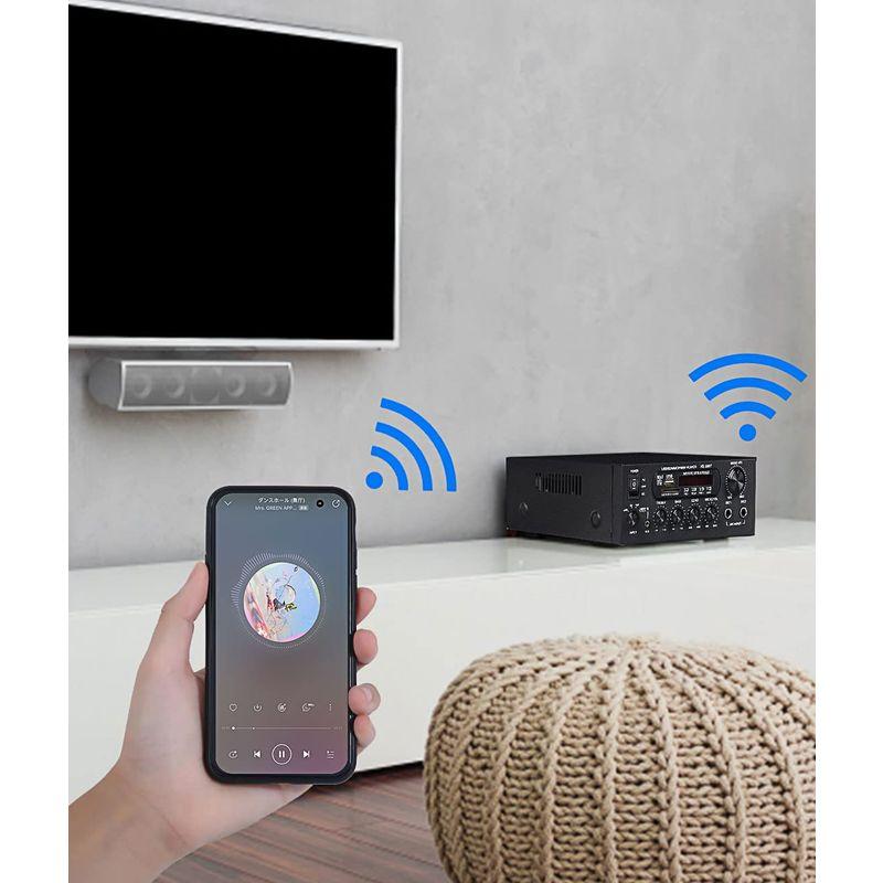 QuiExact オーディオアンプ ミニパワーアンプ Bluetooth カード挿入口 USBメモリ ラジオ機能 60ｗ リモコン付き ボリ オーディオアンプ ミニパワーアンプ Bluetooth カード挿入口 USBメモリ ラジオ機能 60ｗ リモコン付き ボリ サイズ 低騒音