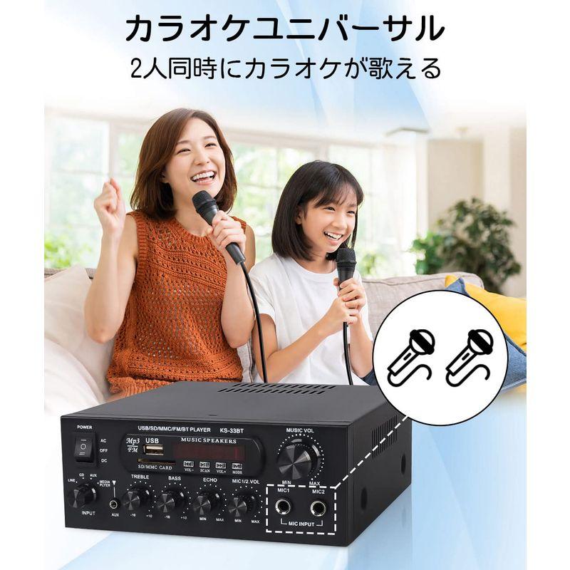 QuiExact オーディオアンプ ミニパワーアンプ Bluetooth カード挿入口 USBメモリ ラジオ機能 60ｗ リモコン付き ボリ オーディオアンプ ミニパワーアンプ Bluetooth カード挿入口 USBメモリ ラジオ機能 60ｗ リモコン付き ボリ サイズ 低騒音