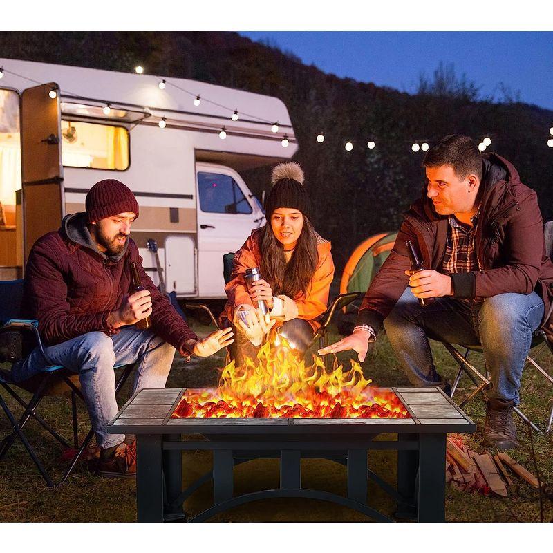 中古品 Grand Patio (グランドパティオ) 暖炉 屋外 35インチ ウッドバーニングスクエア 大理石タイル 卓上ファイヤーテーブル パティ 【VQ1509903600】(54554円)