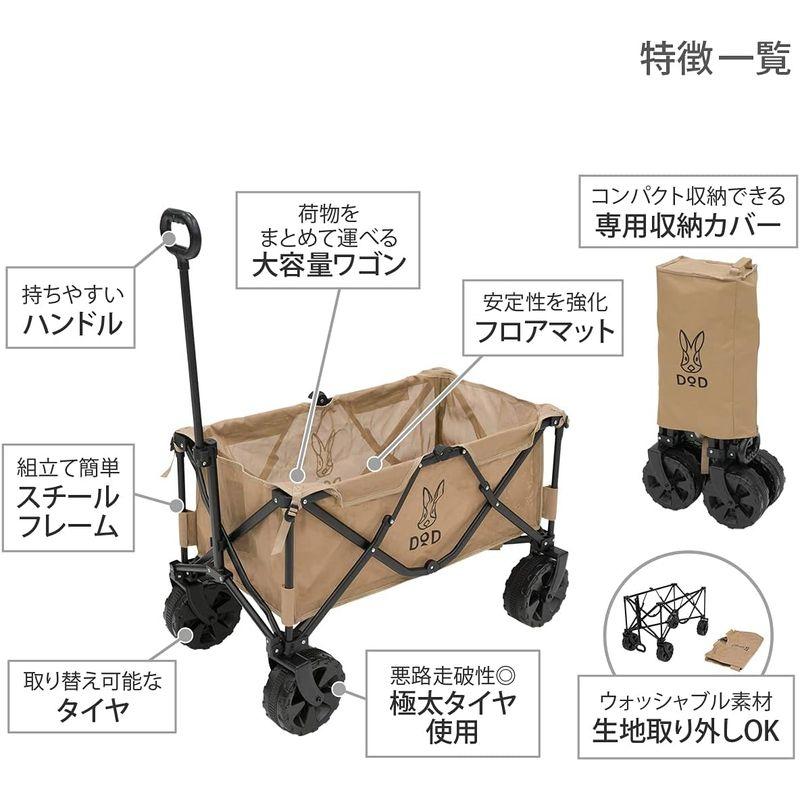 DOD(ディーオーディー) キャリーワゴン 極太タイヤ 大容量 125L 耐荷重100kg C2-835-TN 約 125L ディーオーディー キャリーワゴン 極太タイヤ 大容量 耐荷重100kg C2 TN サイズ