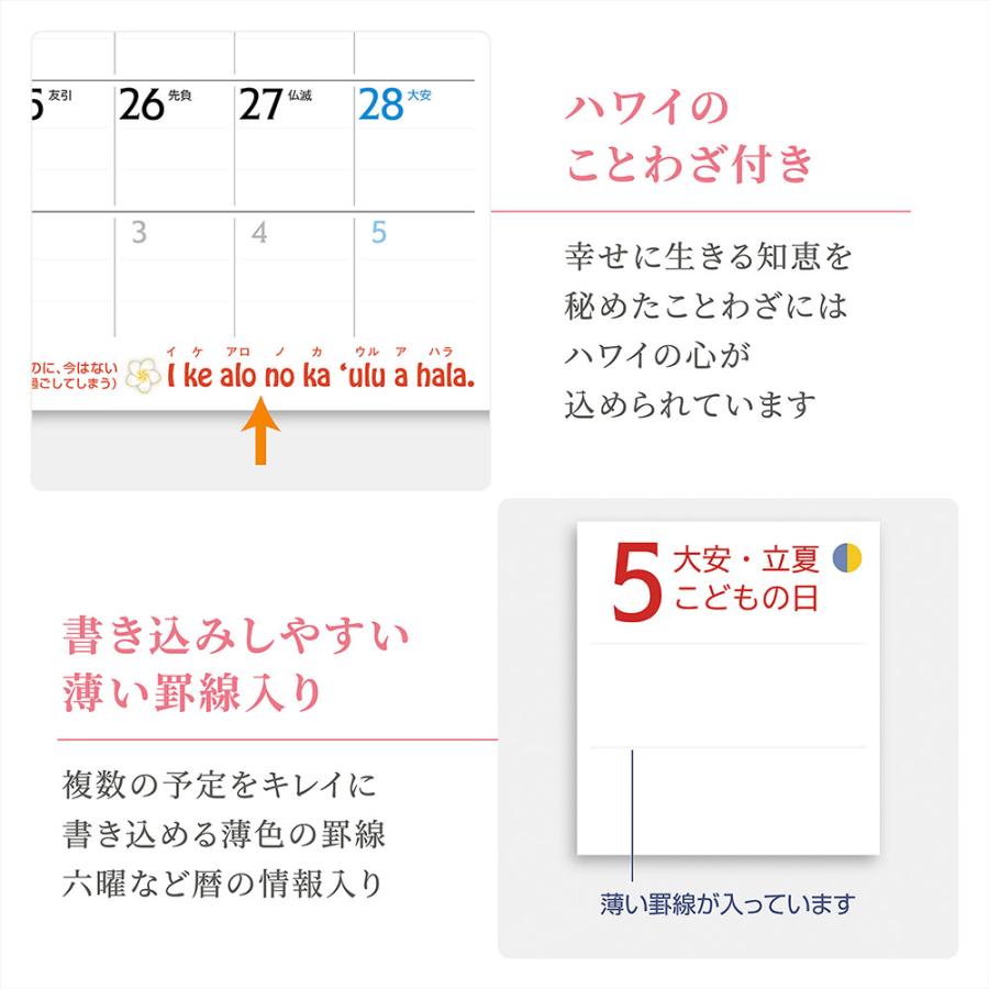 写真工房カレンダー | ハワイ Aloha Story 2026 カレンダー 卓上 風景 【両面仕様 144×182】スマホ壁紙12枚付 YE-03 | 写真工房 | 06