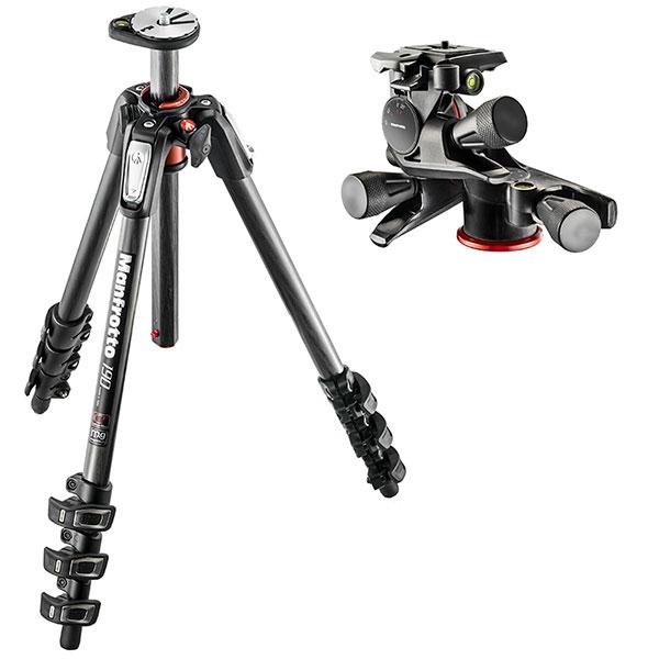 《2年延長保証付》 マンフロット JP-MK190C4-3WG 190プロカーボン4段三脚+XPROギア付き雲台キット 【送料無料】の画像