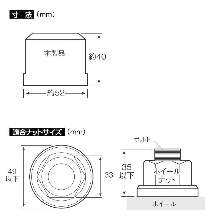 YAC（ヤック） ナットキャップ ISO 33mmナット用 高さ40mm 10個 CV261