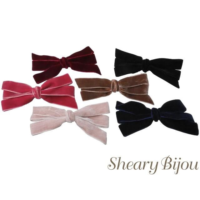 バレッタ ベルベット リボン ベロア 細 冬 ベージュ ピンク ワインレッド ネイビー ブラウン ブラック まとめ髪 ギフト 女性 キッズ Sh Shearybijou 通販 Yahoo ショッピング