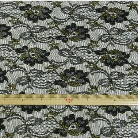 レース生地 ラッセルレース 黒 10cm単位 日本製 洋裁 服地 ドレス 手芸