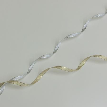 メタリック リボン 細幅 6mm巾 1m単位 2色 日本製 服飾資材 手芸