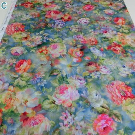 デジタルプリント 生地 さらら 薔薇 10cm単位 5柄 手芸