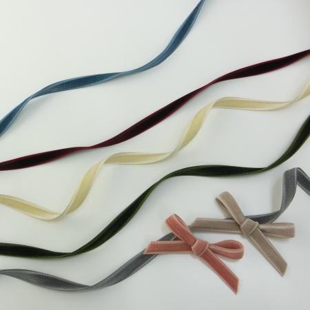 両面 ベルベットリボン 9mm 50cm単位 18色 日本製 服飾資材 手芸 細幅