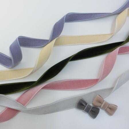 両面 ベルベットリボン 18mm 50cm単位 18色 日本製 服飾資材 手芸 細幅