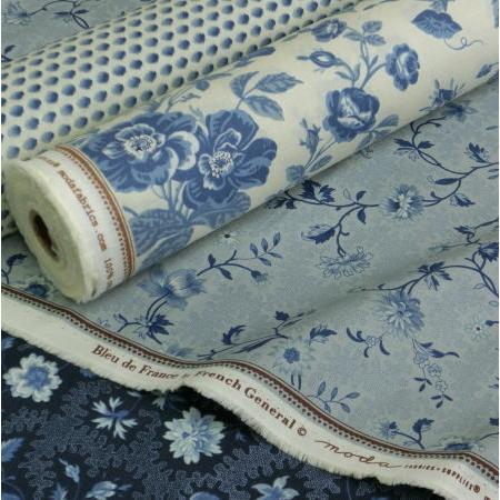 moda 生地 フレンチジェネラル Bleu de France 10cm単位 6点 手芸