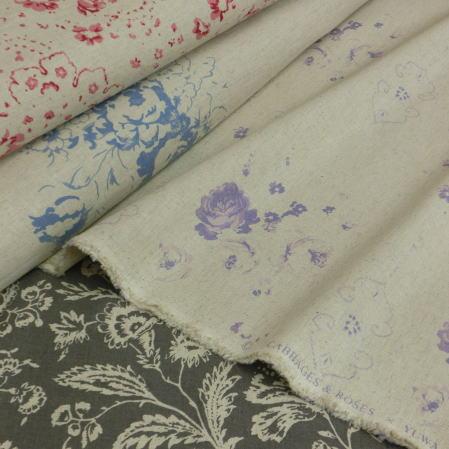 YUWA 生地 CABBAGES&ROSES コットンリネン 10cm単位 5点 日本製 服地
