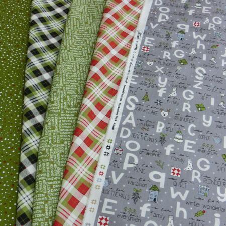 moda 生地 クリスマス ON DASHER 10cm単位 5点 手芸 キルト モダ