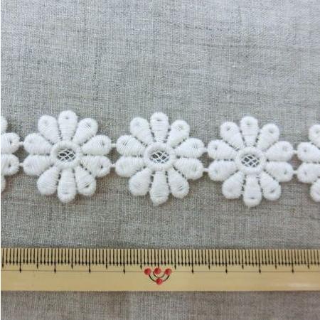 モチーフレース 花 オーガニックコットンレース 28mm 50cm単位 日本製 服飾資材 手芸 花モチーフ ケミカルレース 1256 Sheep Dreams 通販 Yahoo ショッピング