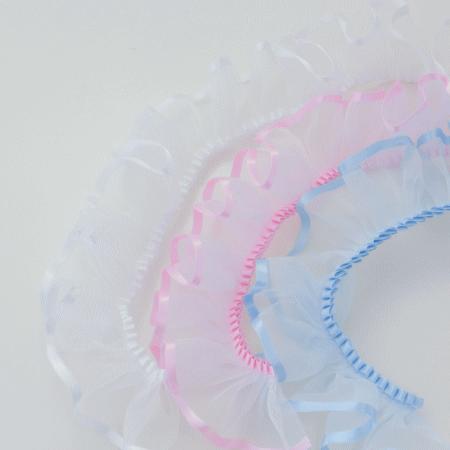 オーガンジー フリルリボン 35mm巾 服飾資材 手芸 片側フリル加工の