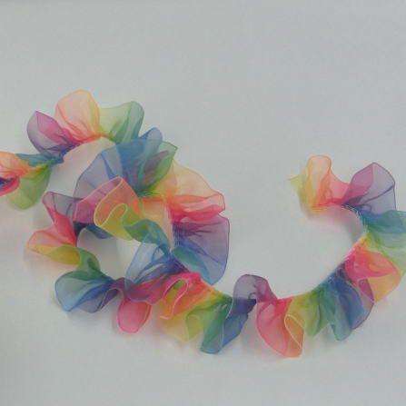 一葉様 再販！！ハンドメイド♡リバティ×ギンガム フリルオーガンジーポニー水色 一葉様 再販！！ハンドメイド♡リバティ×ギンガム フリル