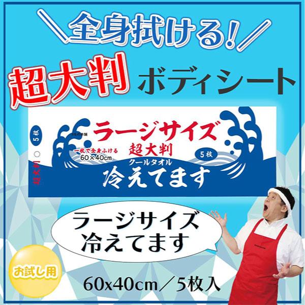 iiもの本舗 ラージサイズ 冷感タオル 5枚入 1個 1枚で全身ふける 60