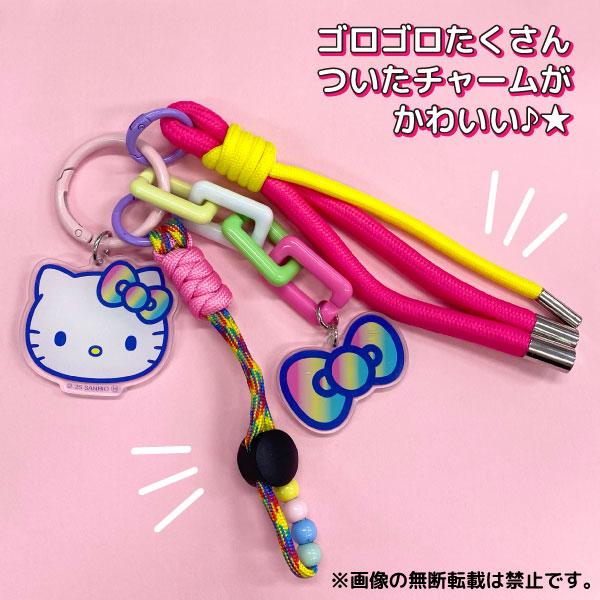 ハローキティ ストラップチャーム モノクロ ヒョウ柄 日焼け JK