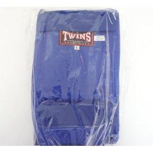 新品　TWINS レガース　左右1組　青　Lサイズ　ツインズ　全国送料込 新 TWINS ツインズ 合皮製 キックボクシング レガース スネサポーター