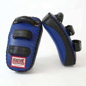 送料無料】 カーブキックミット 051 青2個セット (高級レザー) キック