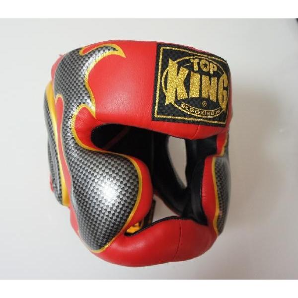 【在庫処分・超割】 トップキングボクシング TOP KING BOXING キックボクシング ヘッドギア タトゥ 赤銀 Lサイズ