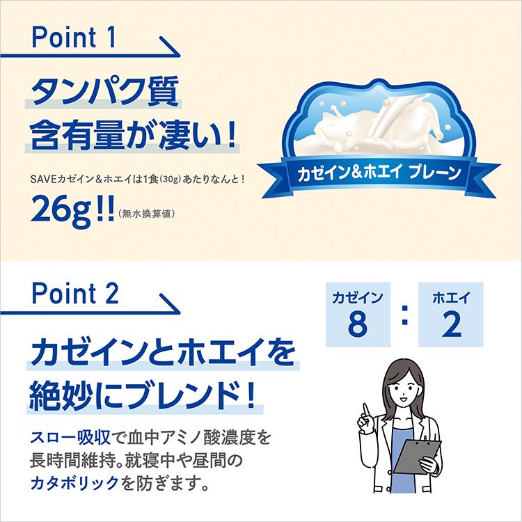 カゼイン&ホエイ (3kg) SAVEプロテイン カゼイン & ホエイ プレーン 無