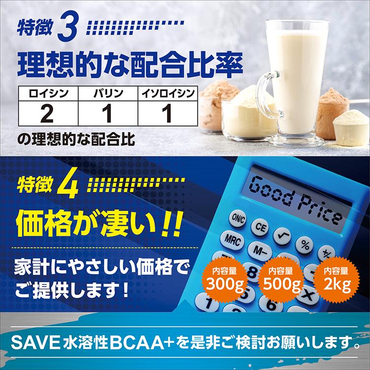 SAVE 水溶性 BCAA + 高濃度99％ 人工甘味料不使用 香料無添加 1.5kg  ( 1500g )｜sheepwingten｜03