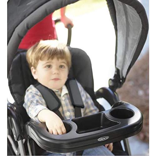 Graco (グレコ) 二人乗りベビーカー ルームフォーツー (Room for 2) ゴッサム BK [親用トレイ & 下カゴ & 子供用トレ ゴッサム BK 前席 体重22 7kgまで あるいは身長114 cm