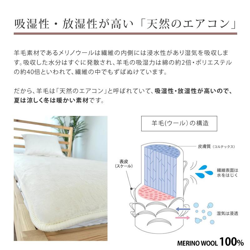COCON 敷きパッド メリノウール シングル 厚手 S 羊 洗える 夏