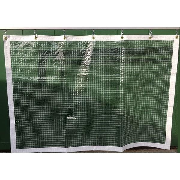 専用　糸入りビニールカーテン　3500×2500 2枚 カーテン ビニールカーテン 糸入り透明 帯電・防炎 0.35mm厚 幅245