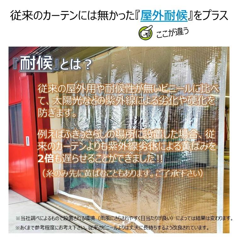 カーテン　ビニールカーテン　屋外向け　糸入り　防炎　0.5mm厚　幅545〜594cm×丈101〜150cm