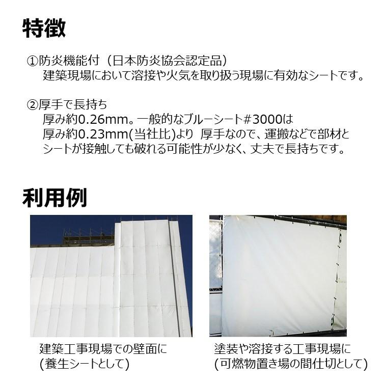 法人様限定 建築 養生 白防炎シート 1.8×5.4m [1枚入り] 日本防炎協会