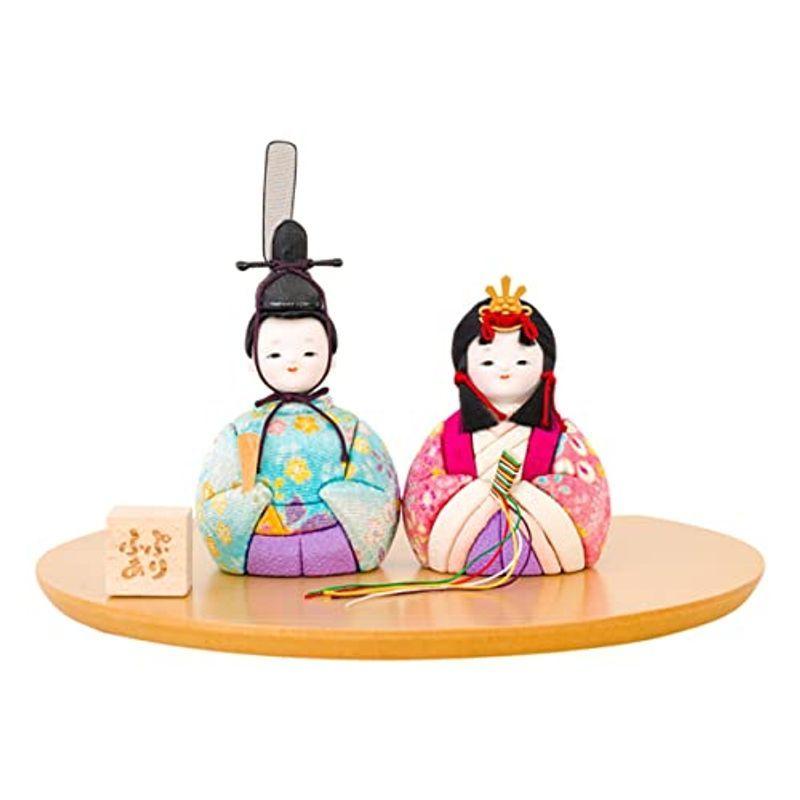 人気第1位 雛人形 コンパクト おしゃれ かわいい 木目込み ぷりふあ 親王 飾り Halfmoon 半月
