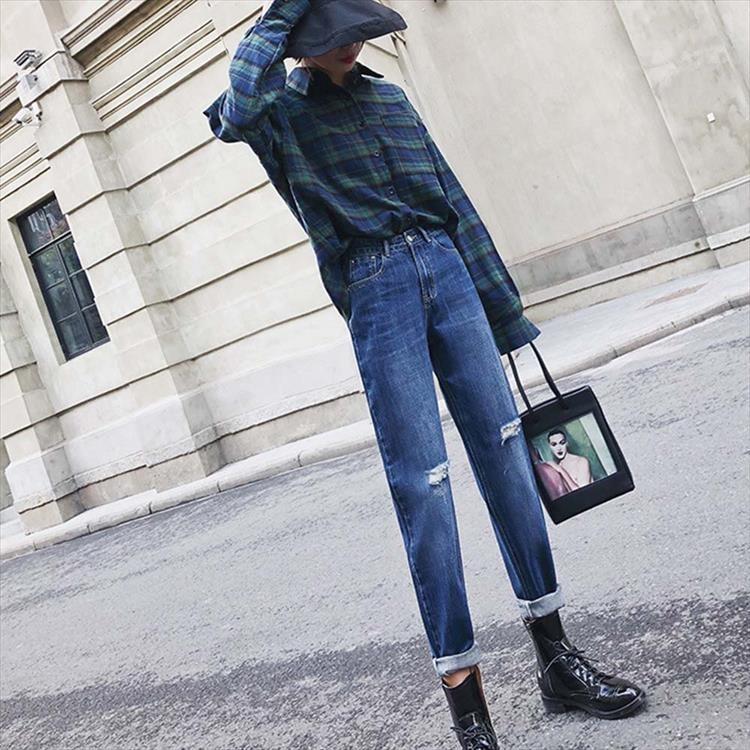 デニムパンツ レディース ダメージデニム ゆったり 大きいサイズ ダメージ加工 クラッシュデニム ジーンズ ジーパン 1yixr 001 Sheil 通販 Yahoo ショッピング