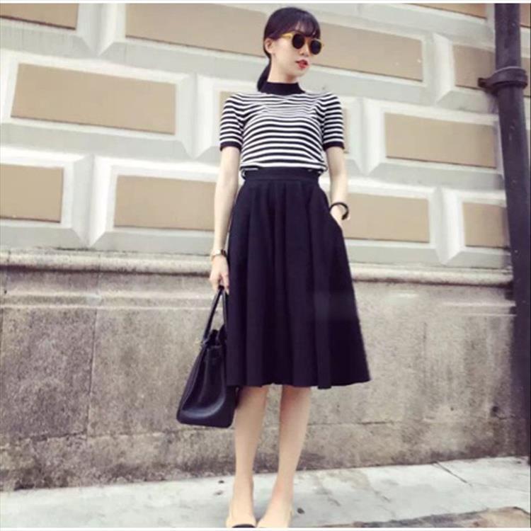 ハイネック トップス ボーダー 半袖 ストレッチ リブニット タートル サマーニット Mサイズ 黒 白 インナー 3yidina 001 Sheil 通販 Yahoo ショッピング