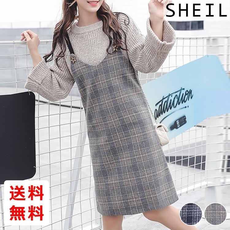 キャミソールワンピース グレンチェック レディース ワンピース キャミワンピ ロングスカート 膝上 ひざ上 福袋対象商品 3yunhe 001 Sheil 通販 Yahoo ショッピング