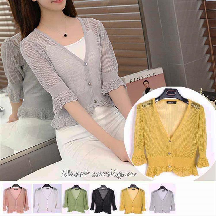 ノースリーブに重ねるボレロ ボレロ羽織り 30代 40代 50代 60代 Cawaii Yoi グレー シンプル シースルー ナチュラル ファッション ホワイト レイヤード レディース 五分袖 夏 春 着回し 軽量 最大15 Offクーポン 春