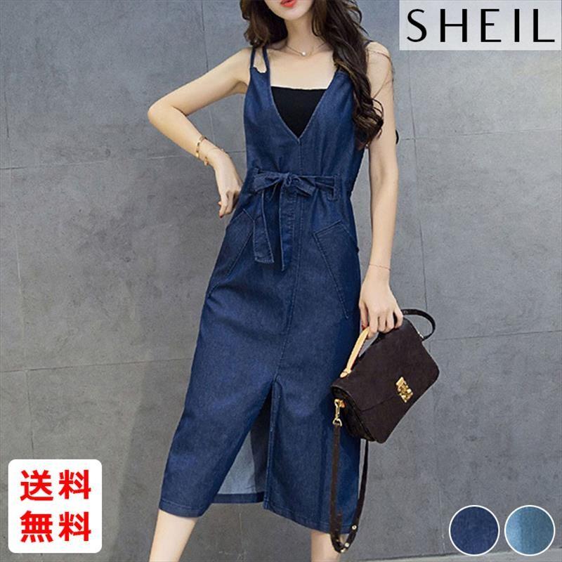 ノースリーブデニムワンピース レディース サロペット スリット スカート オールインワン 可愛い 人気 トレンド 送料無料 6xdy 002 Sheil 通販 Yahoo ショッピング